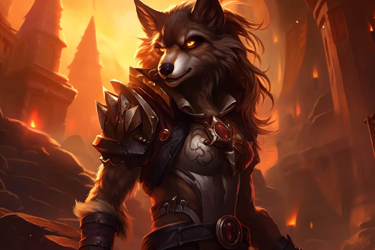 worgen, wolf girl, werewolf, rogue, alliance, bronze