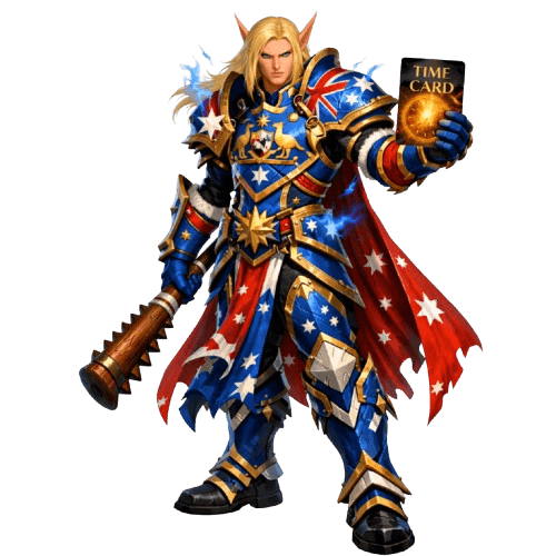 Tarjeta de Tiempo WoW Australia — 60 Días Oficiales para Servidores Oceanía